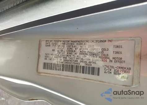 2003 Toyota Tacoma Base V6 из США, поврежденный, VIN 5TEWN72N93Z178443